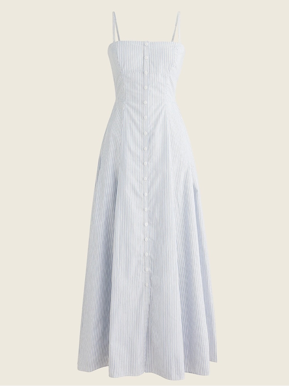 J.Crew Button-down cotton poplin midi dress in stripe Luxury Coastal Resort - Picture 10 of 12